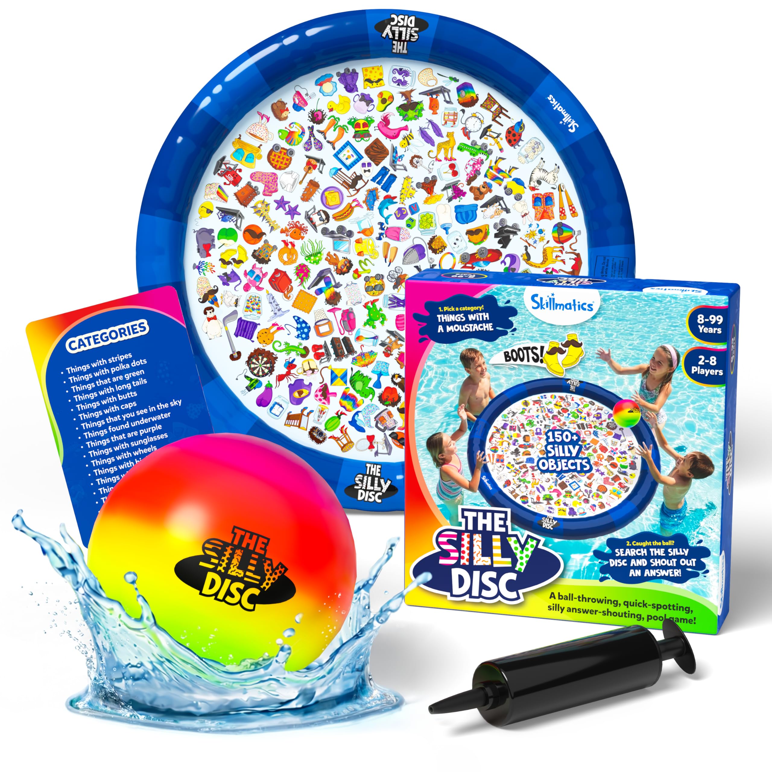 Skillmatics The Silly Disc – Pool Party Game for Kids, Teens & Adults, Funny Spot & Shout Game, Swimming Pool Toy, Outdoor Family Activity, Summer Game, Hilarious Gift for Ages 8, 9, 10 & Up