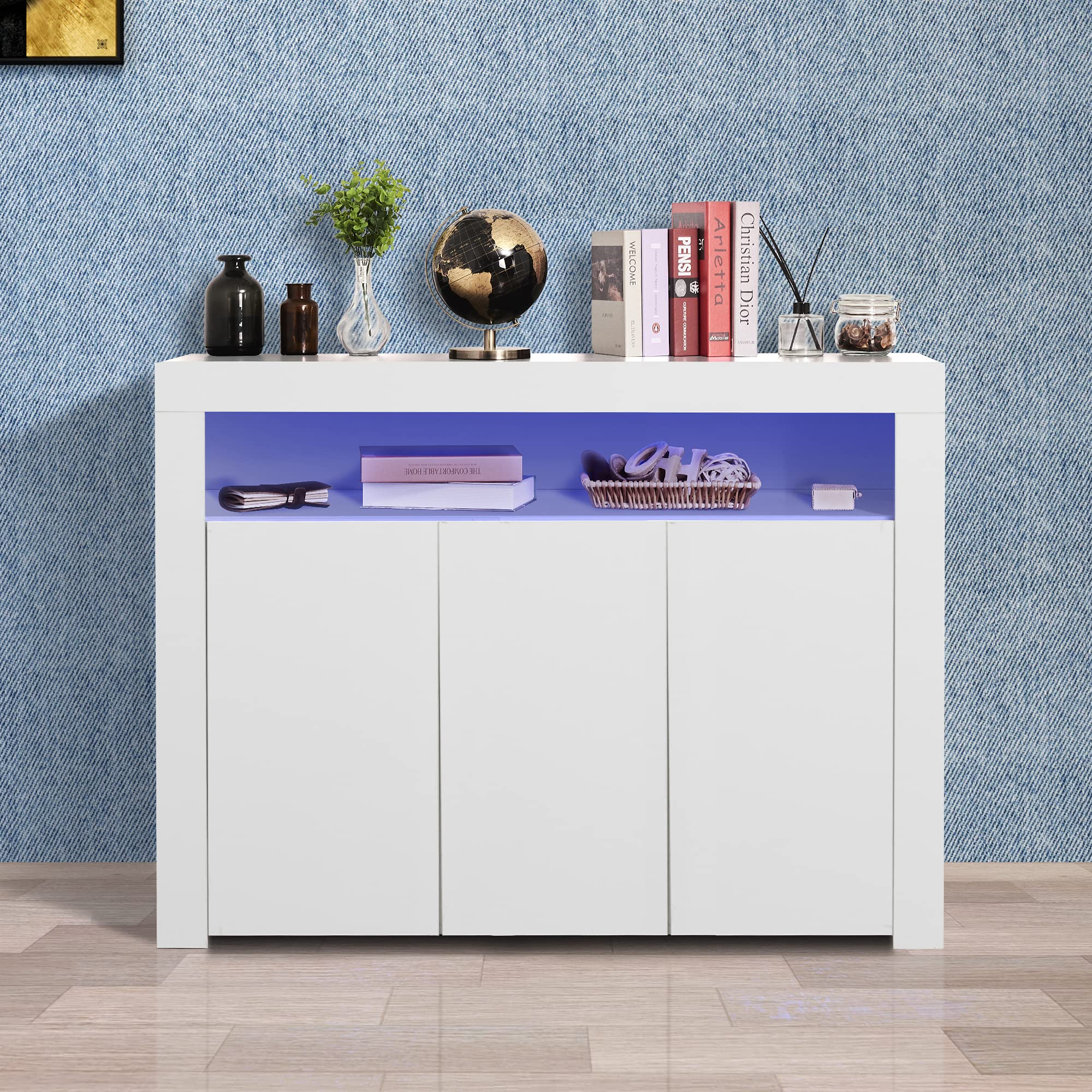 Buy Goujxcy White Buffet Sideboard Kitchen Server Storage