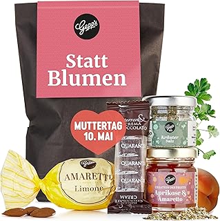 Gepp’s Feinkost Wundertüte Statt Blumen I Geschenkbox als Dankeschön, Geburtstag Mitbringsel für Kollegen I Kleines Geschenkset mit Kräutersalz, Konfitüre, Pralinen I Geschenkidee für jeden Anlass