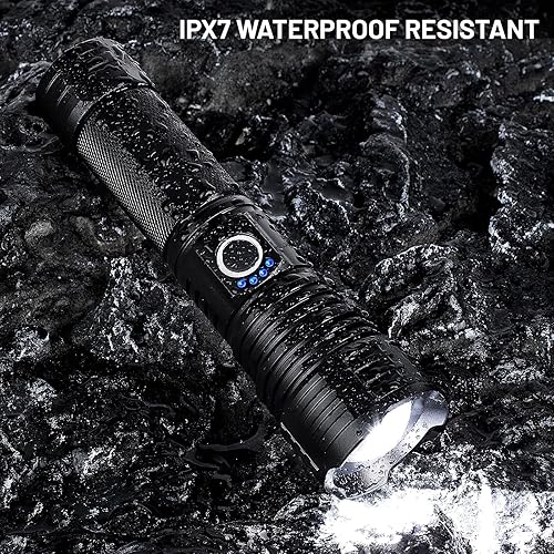 Miniatura 7 de Linternas LED de 90,000 Lúmenes de Alto Brillo Recargables Paquete de 2, Linterna Más Brillante con 5 Modos y 18H de Duración, IPX7 Resistente al