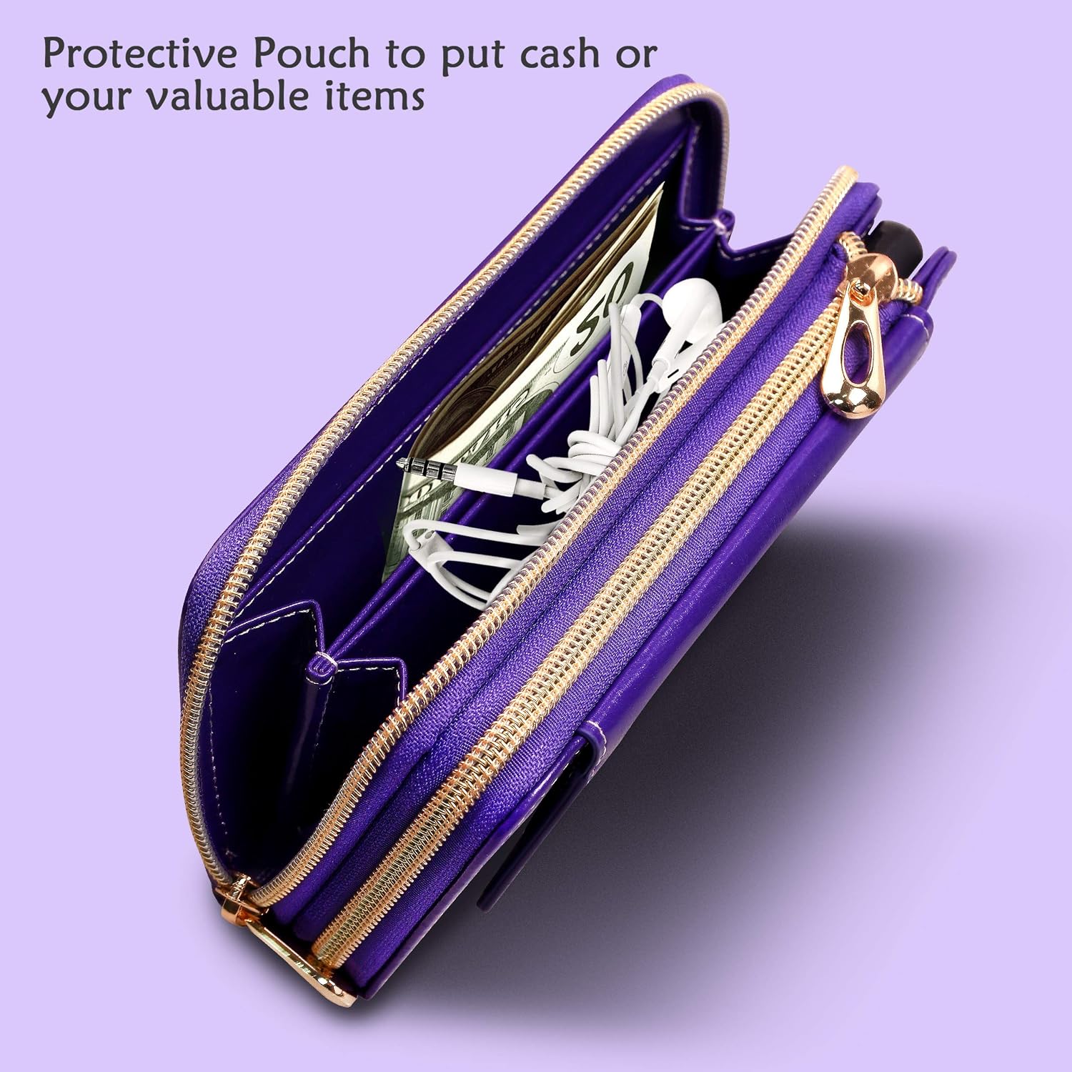 ELV Wallet Case for Google Pixel 3 Case, PU Leather Detachable 2in1 Folio Purse Credit Card Flip Case with Card Slots and Stand for Google Pixel 3 (Purple)