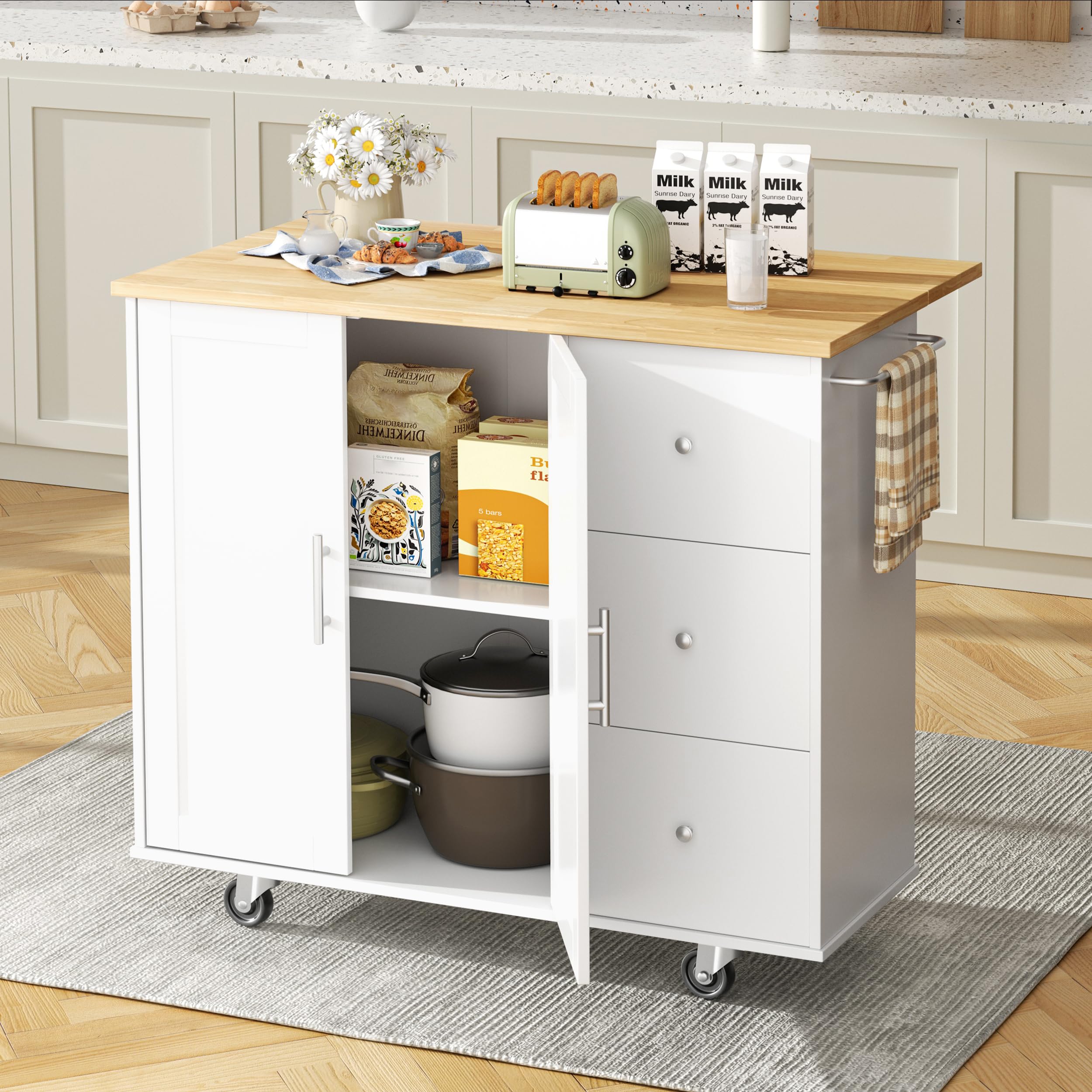 Shintenchi|FurnitureMadeforRealLife Shintenchi Kitchen Island with Folding Drop — product photo