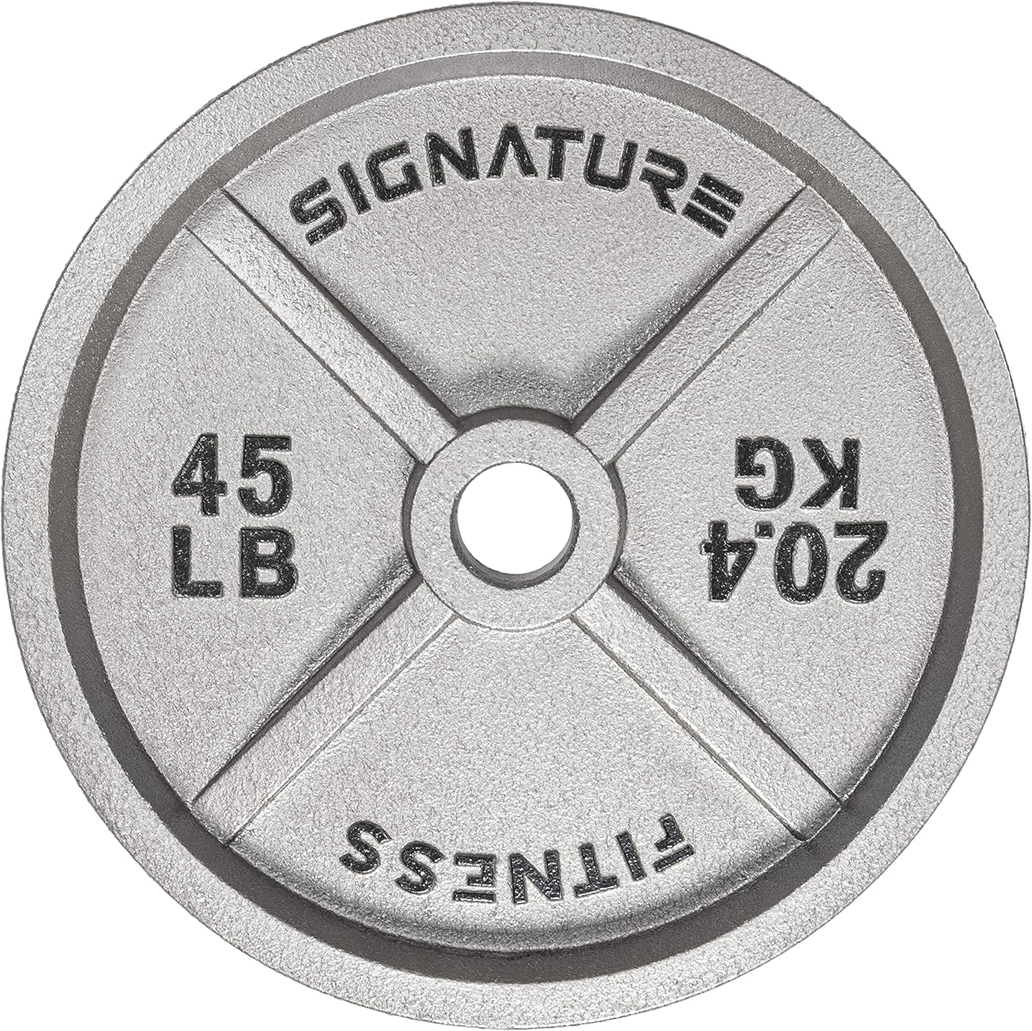 Signature Fitness Deep Dish 2-Inch Olympic Cast Iron Weight Plates with E-Coating