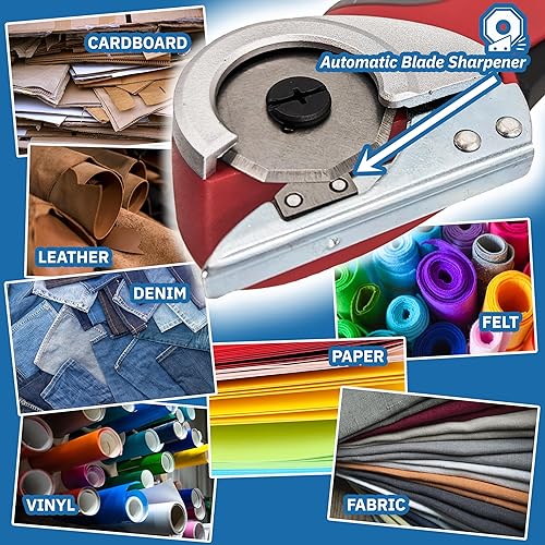 Miniatura 3 de Hercules Cortador giratorio eléctrico inalámbrico, las potentes y versátiles tijeras eléctricas diseñadas para cortar tela, cartón, plástico, cuero,