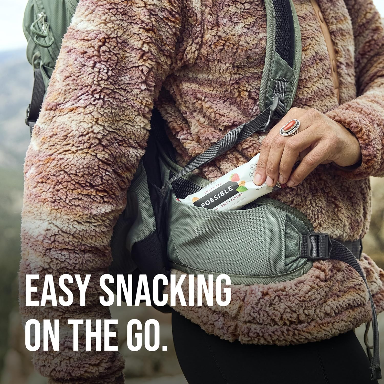 POSSIBLE Snack Bar - Whole Food Snack to Support a Healthy & Active Lifestyle - 10g of Organic Plant-Based Protein - Energy Support with Healthy Fats - Strawberry Beet Almond, 12 Count (Pack of 1)