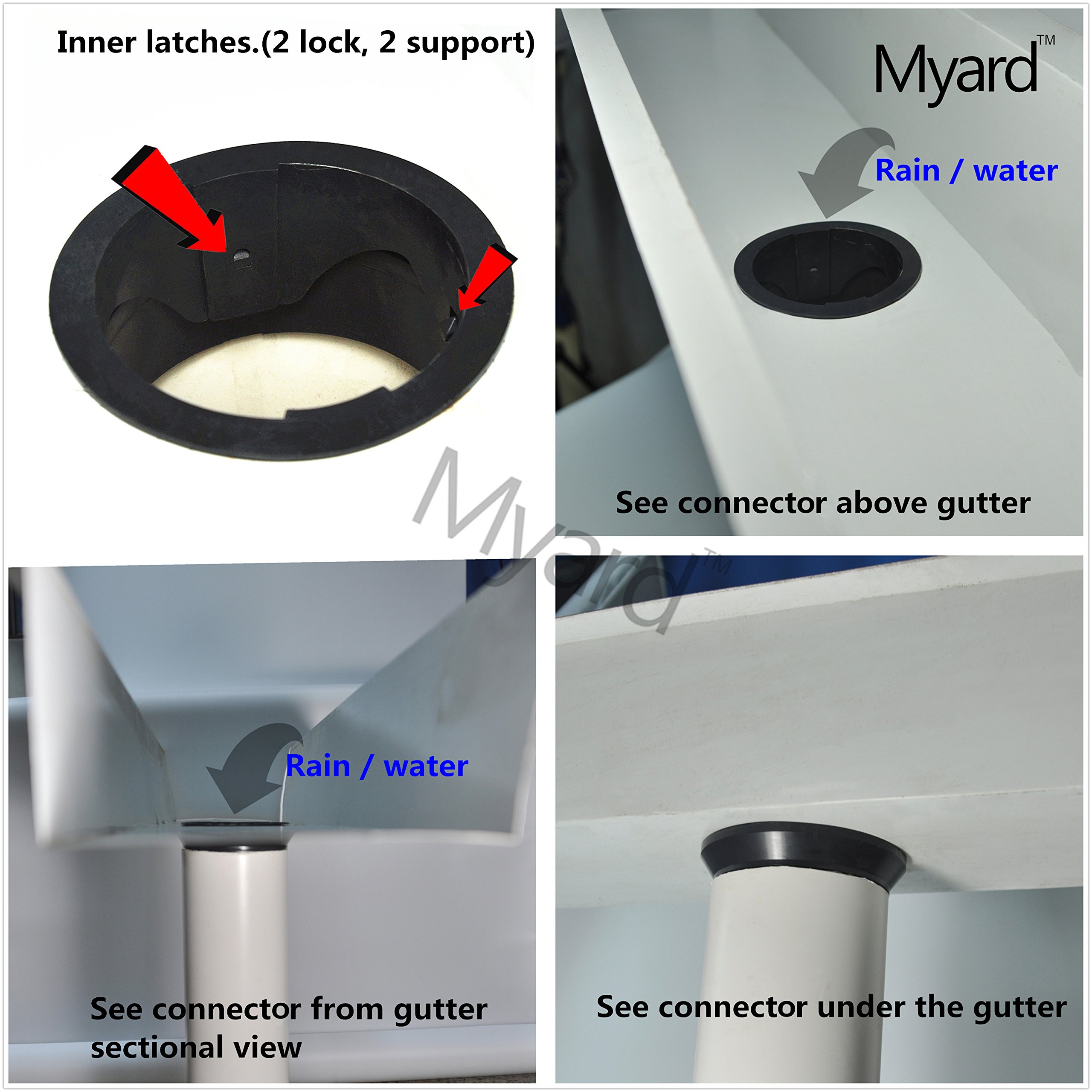 Myard Gutter Downspout Adapter/Connector fits 6" (Schedule 40) PVC Rain