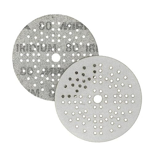 Miniatura 2 de Mirka Iridium - Papel de lija de 5 pulgadas, grano 80, paquete de 50 discos de gancho y bucle para lijado de automóviles, madera, paredes y