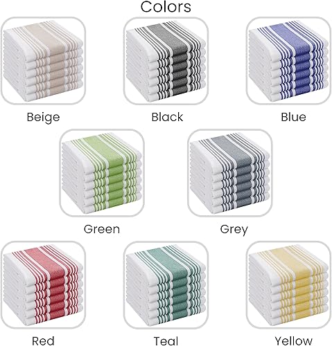 Miniatura 8 de Juego de 6 toallas de cocina color verde azulado para secar platos de 16 x 26 pulgadas, toallas de mano de cocina, toallas de cocina absorbentes,