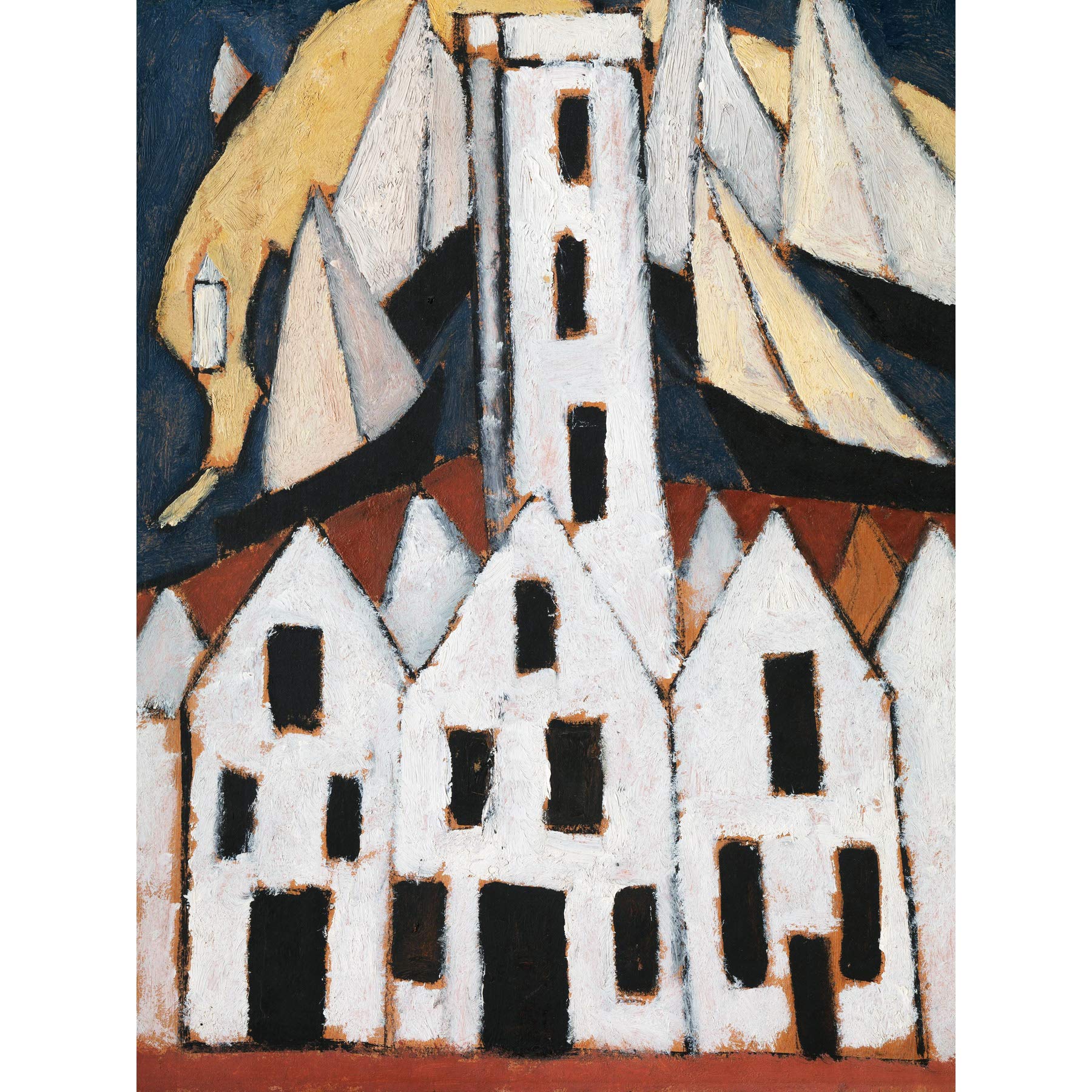 Artery8 Marsden Hartley Movement No 5 Provincetown Houses Painting Premium Wall Art Canvas Print 18X24 Inch