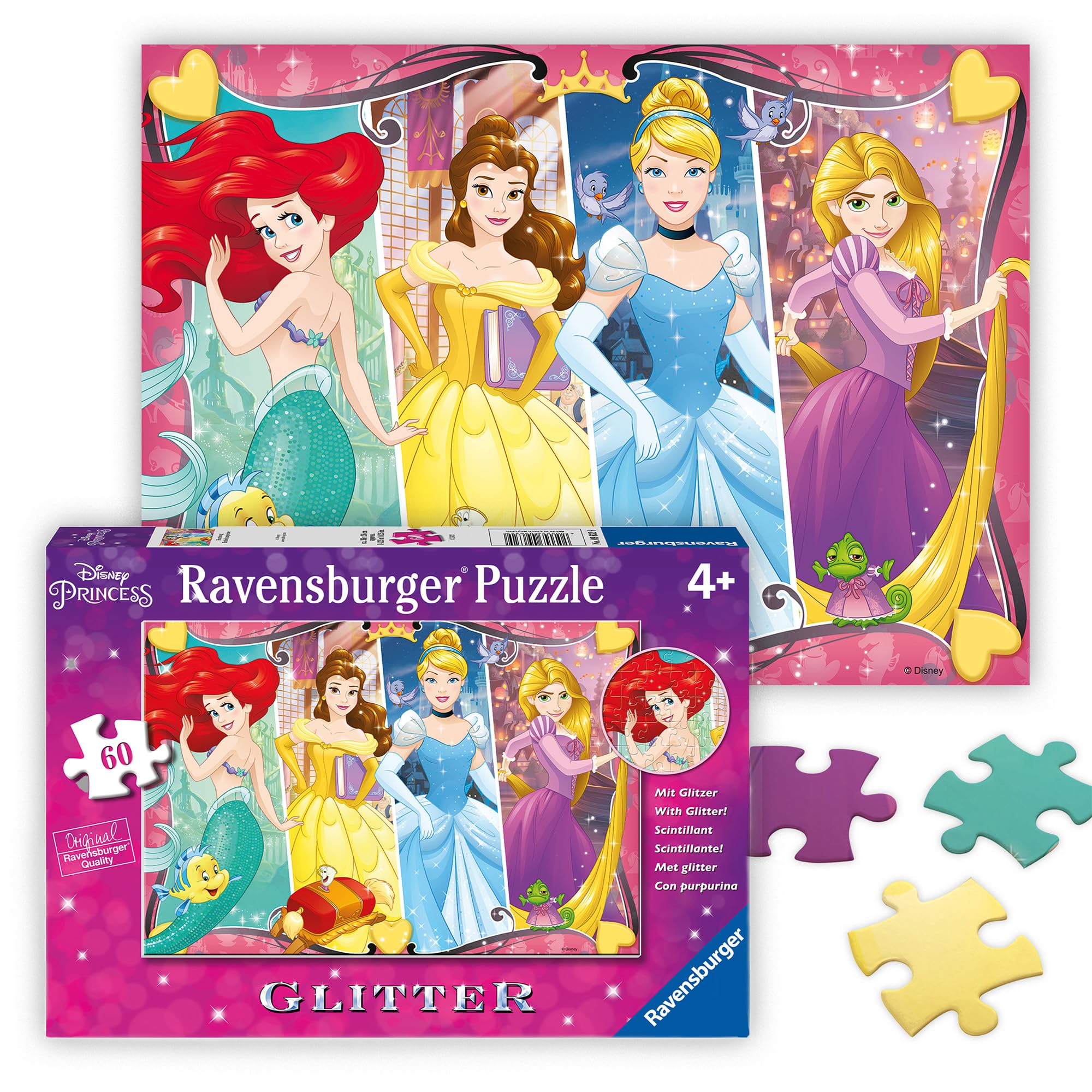 RavensburgerDisney Princess Heartsong - 60 Piece Jigsaw Puzzle - Bright Colors - Cinderella, Belle, Ariel & More - Larger Pieces - Premium Quality - Ideal Gift - Screen-Free Fun - Children Age 4+The Forest Stewardship Council