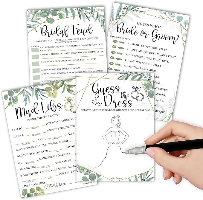 40 Greenery Funny Bridal Shower Games 20 Guests Wedding Games For
