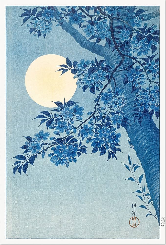 Amazon.com: Cereza floreciente en un cielo iluminado por la ...