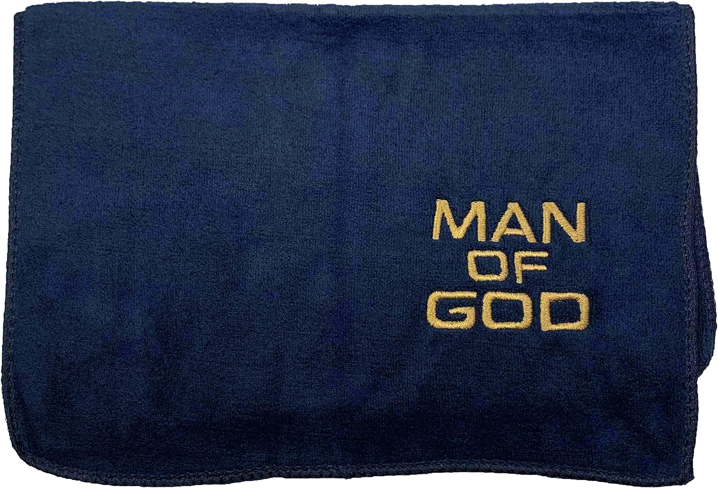 Swanson Christian ProductsHand Towel Man of God Towel w/Gold Embroidery Pastor Appreciation Gift Fathers Day Present Face Towel Sweat Towels for Gym Absorbent Cotton Navy
