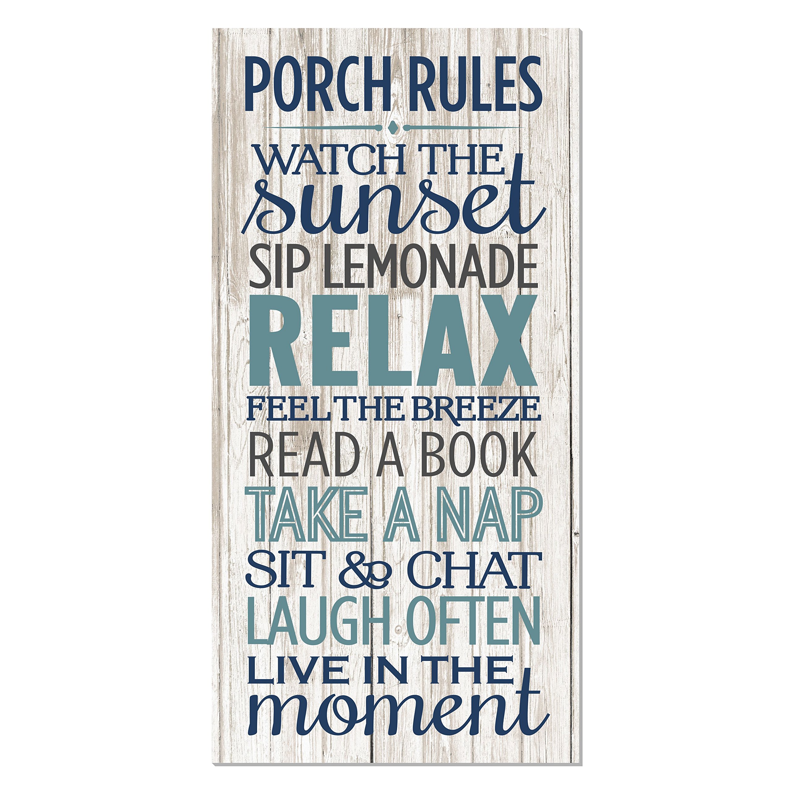 Porch Rules Rustic Wood Wall Sign (9x18)