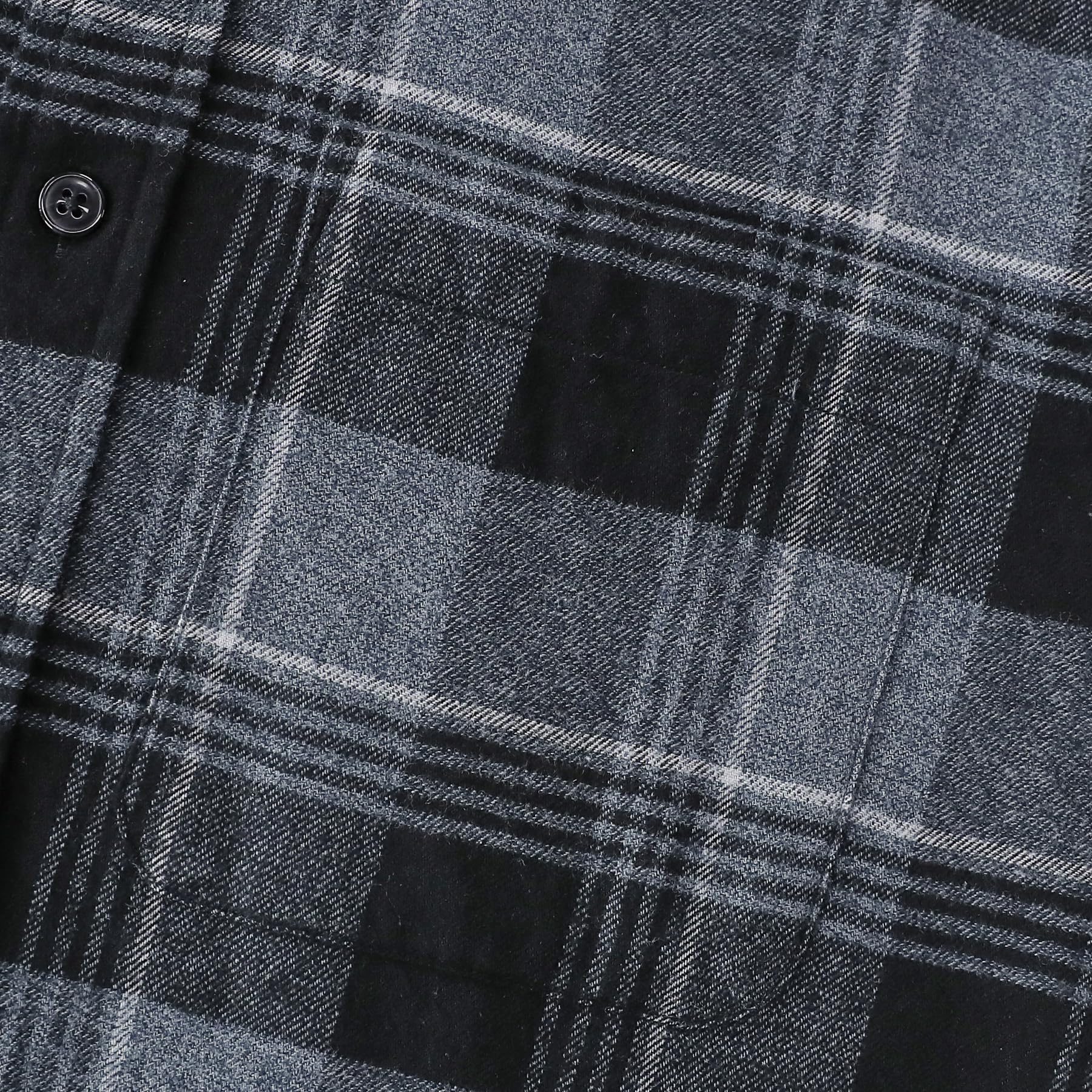 Dubinik® Camicia Uomo Flanella 100% Cotone Quadri Invernale Leggera con Taschino Morbida Comoda