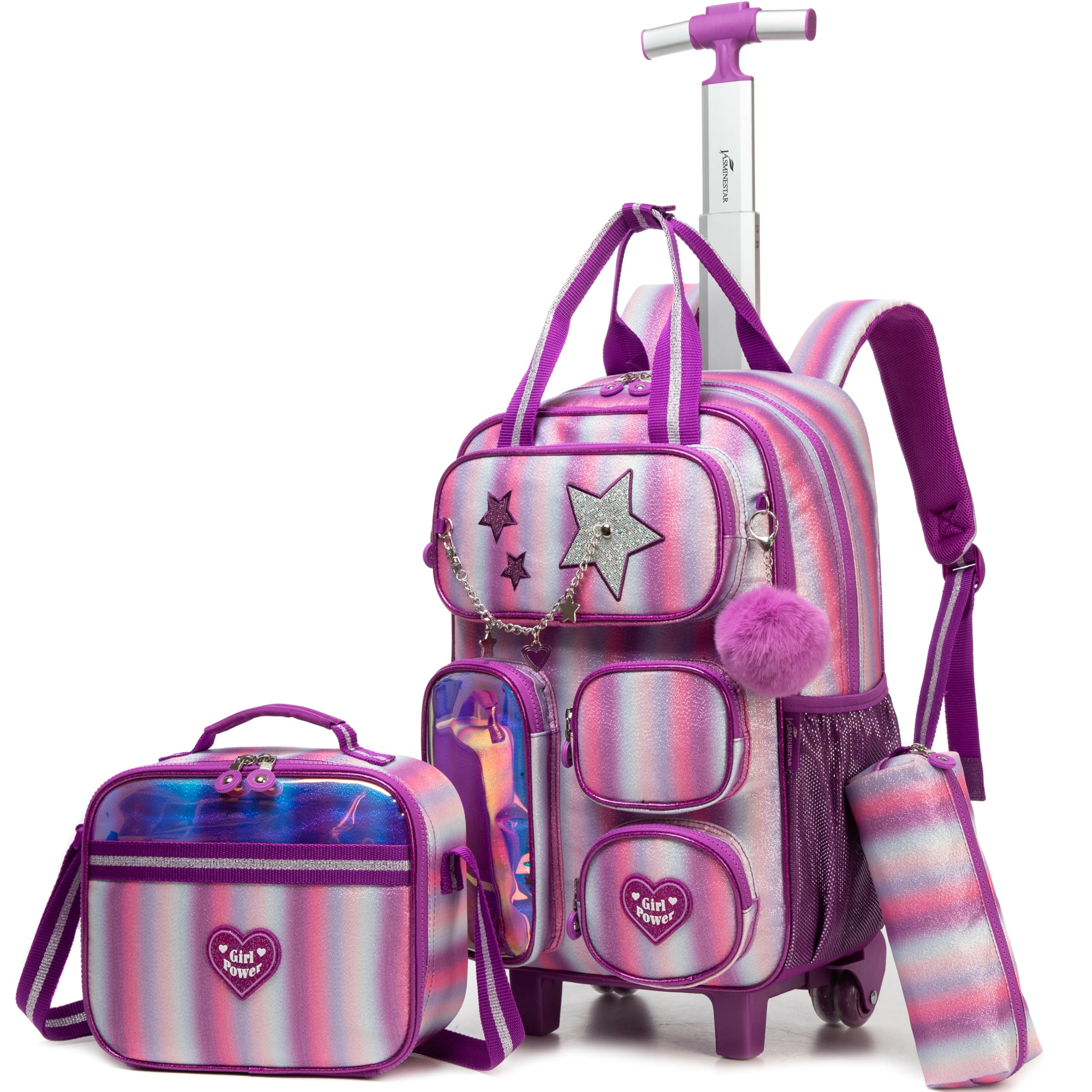 Mochila rodante para niñas y niños, mochila con ruedas, maleta de viaje
