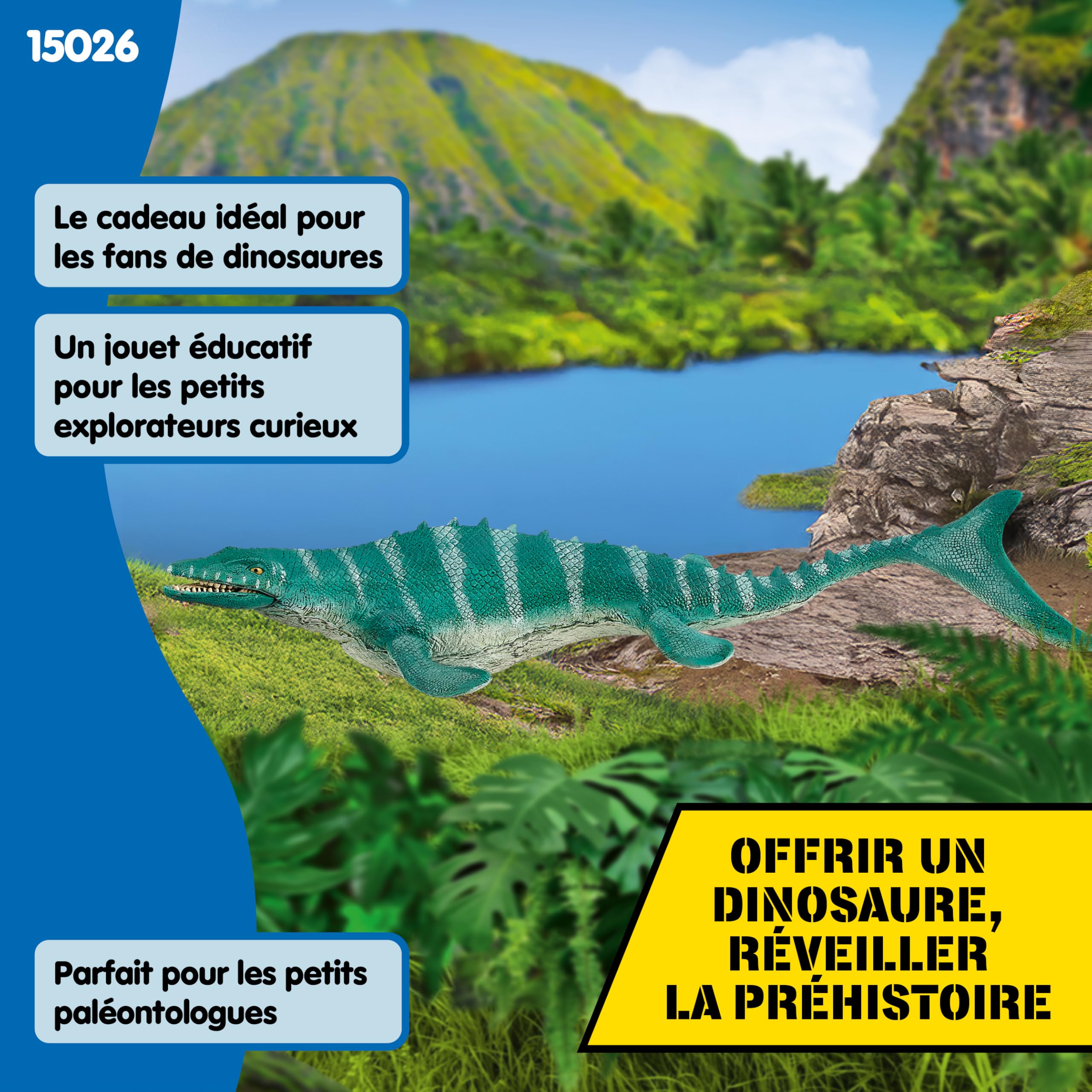 Schleich DINOSAURS Mosasaure 15026 Figurine Dinosaure Articulée 32 cm Cadeau Enfant 3 Ans