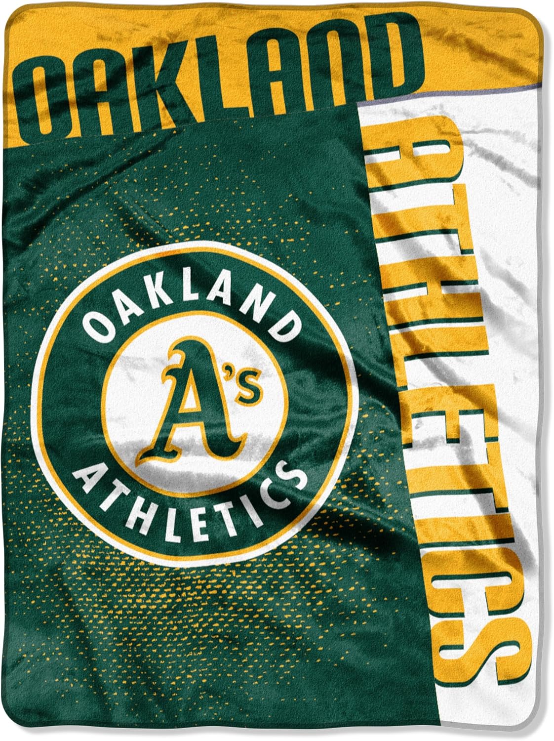 Northwest MLB Oakland Athletics Unisex-Adult Raschel Throw Blanket, 60" x 80", Strike
