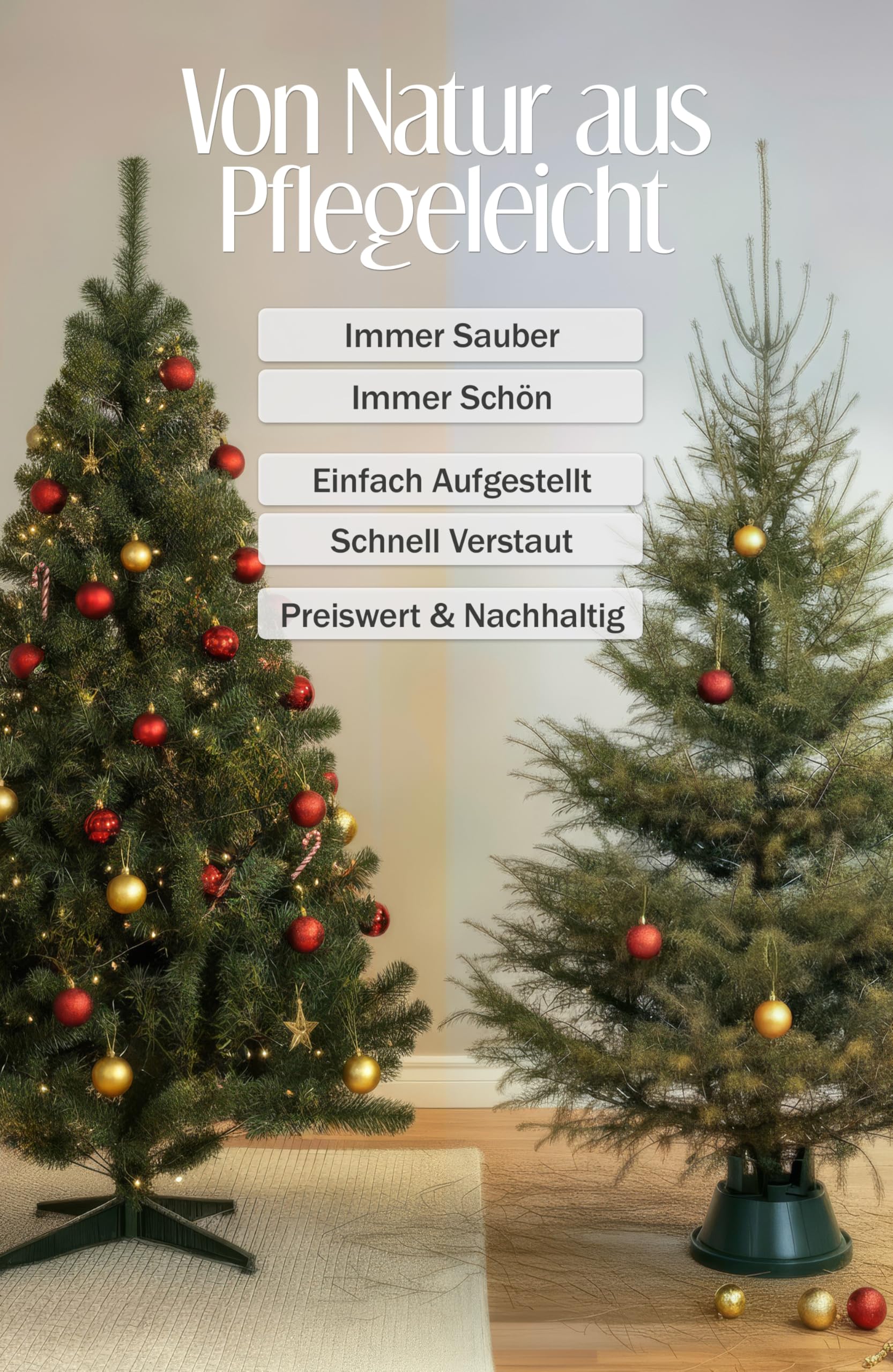 Künstlicher Weihnachtsbaum 180 cm, Grün – überzeugend für 10 Jahre – Pflegeleicht Preiswert Festlich – Tannenbaum künstlich von Menz