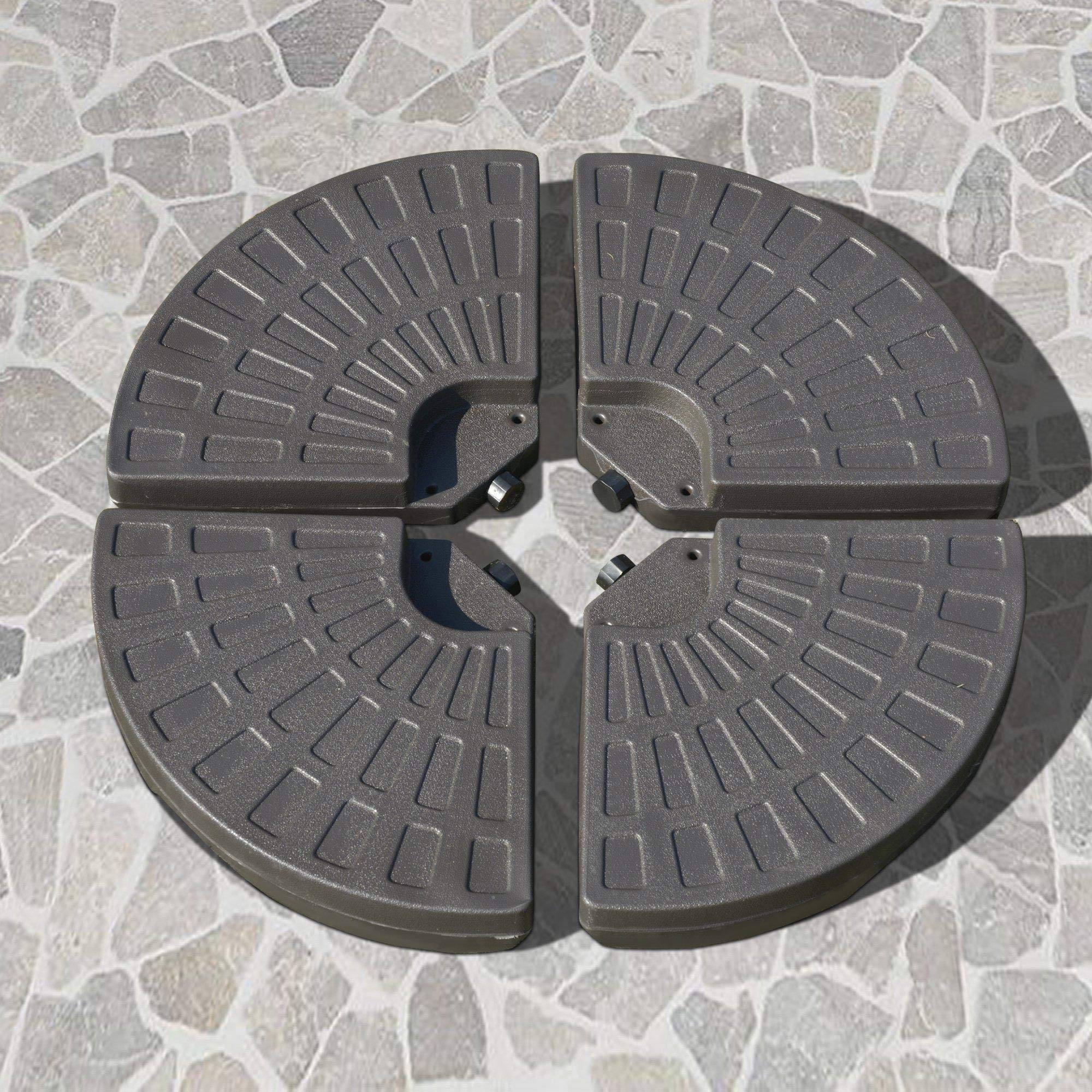 Outsunny Base para Sombrilla en 4 Partes Rellenable 100x100x10,5 cm Café | de Arena y Agua, Desmontable, para Jardín Patio al Aire Libre