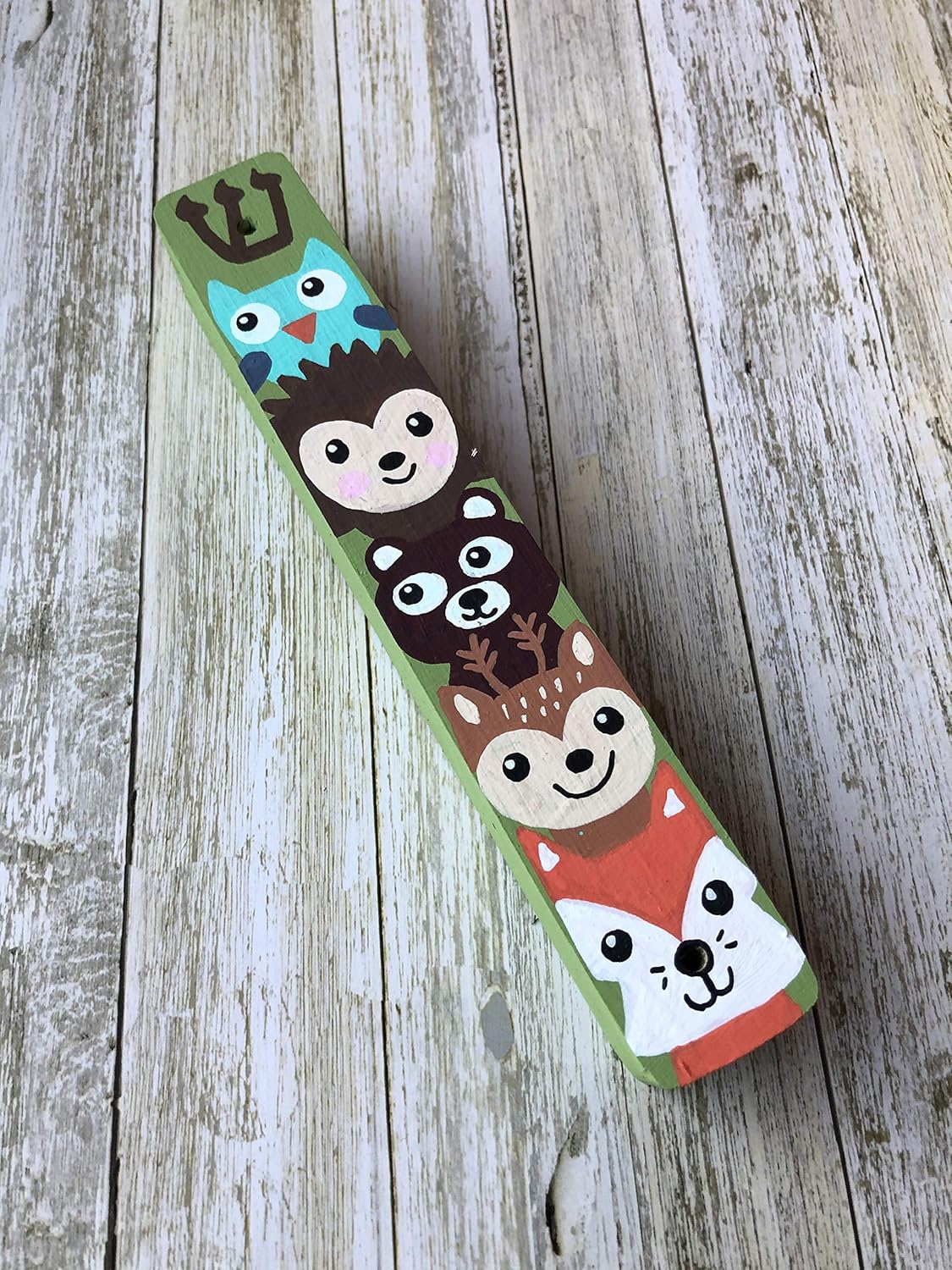 Mezuzah, Woodland Animals, Jewish Children's Scroll Case (Green)