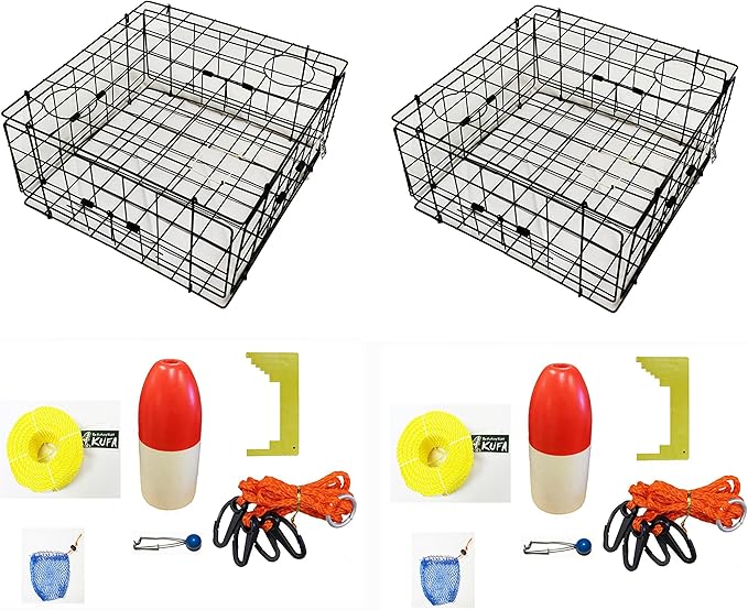 2Pack of KUFA Vinyl Coated Crab Traps & Accessory Kits