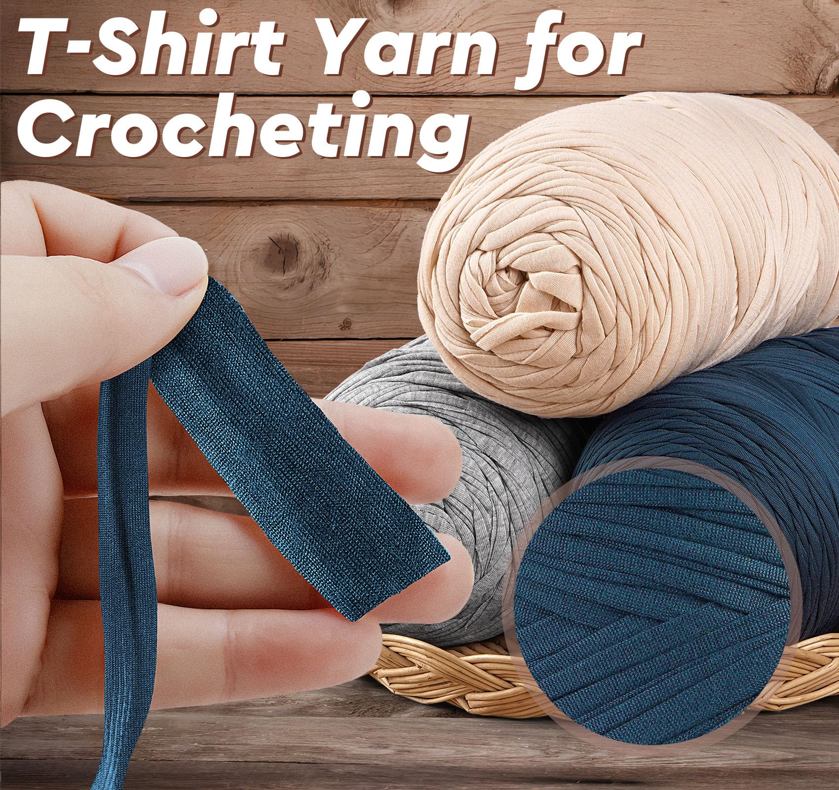 T-shirt Fil Fil à Tricoter Tissu Crochet Tissu Pour été Main Bricolage Sac Couverture Oreiller Crochet Projets 100g (# 01 Noir