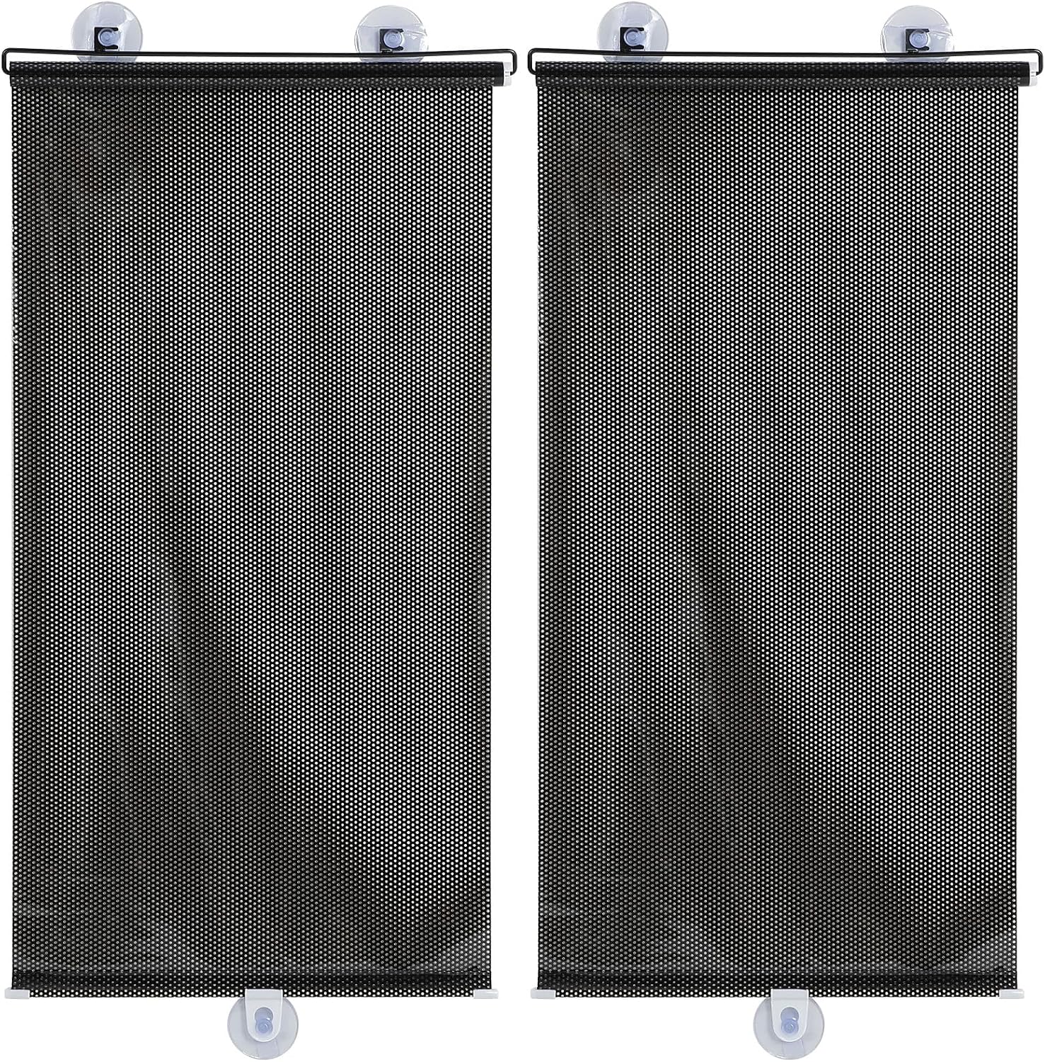 Artibetter 2pcs Suction Window Shade Roller Shades - No Drill, Adjustable Privacy Blackout Curtains, Portable Window Sun Blocker for Home, Door, Office, Car
