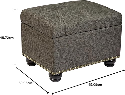 Miniatura 8 de Frist Hill - Taburete otomano con almacenamiento y punzoneado profundo Gris,Espresso,Beige Bronceado