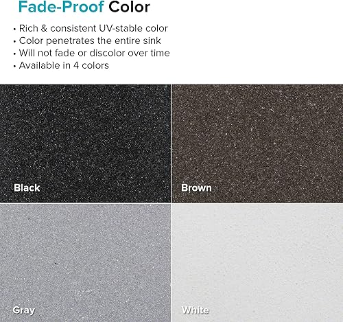 Miniatura 7 de KRAUS KGD-441 Quarza - Fregadero de cocina de granito de doble montaje de 25 pulgadas, color negro