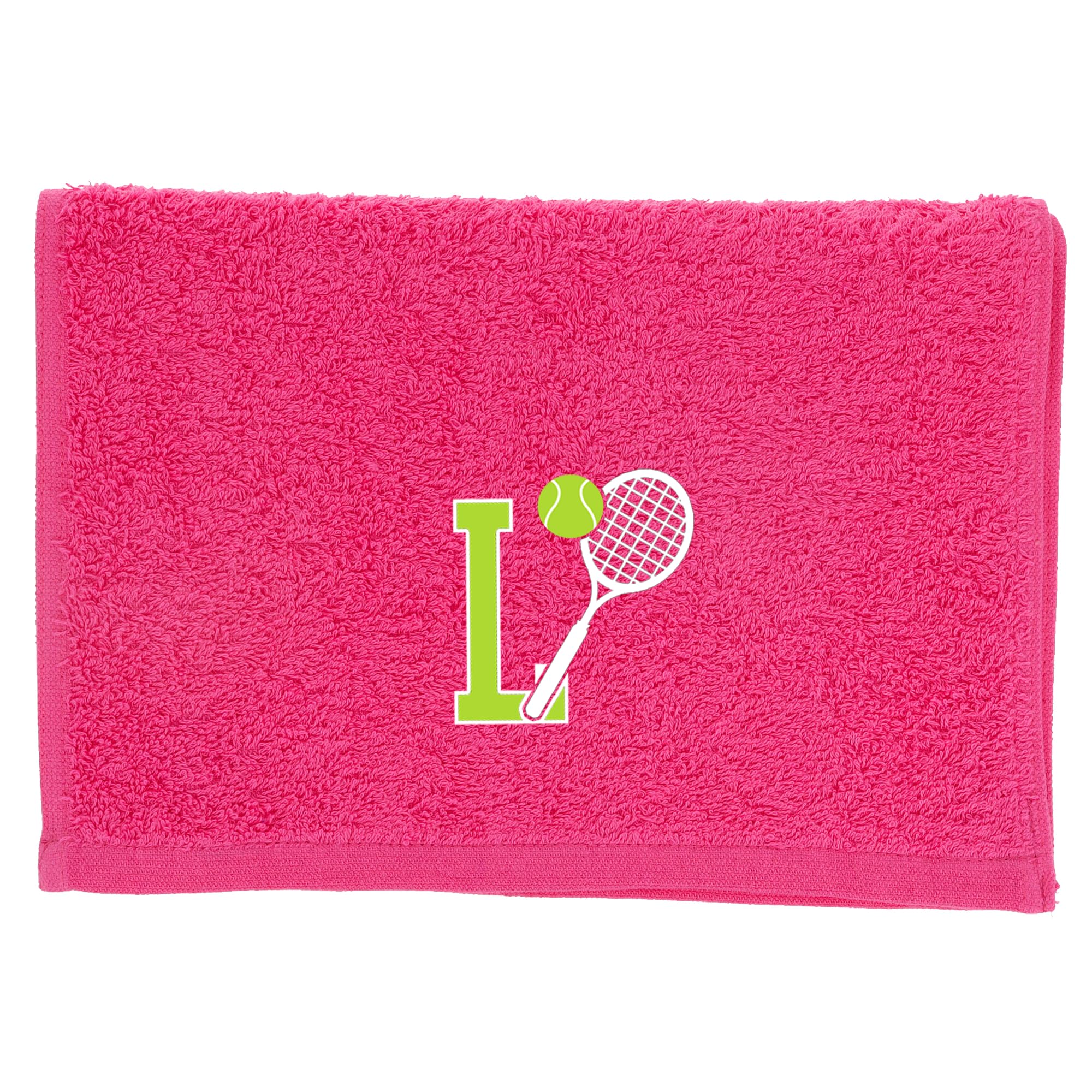Always Looking Good Tennis Towel with Monogrammed Embroidery Initial Gift for Men & Women, Training Accessory Gift, Gym Towel Present for Tennis Players Birthday, Retirement, Christmas - Pink, L
