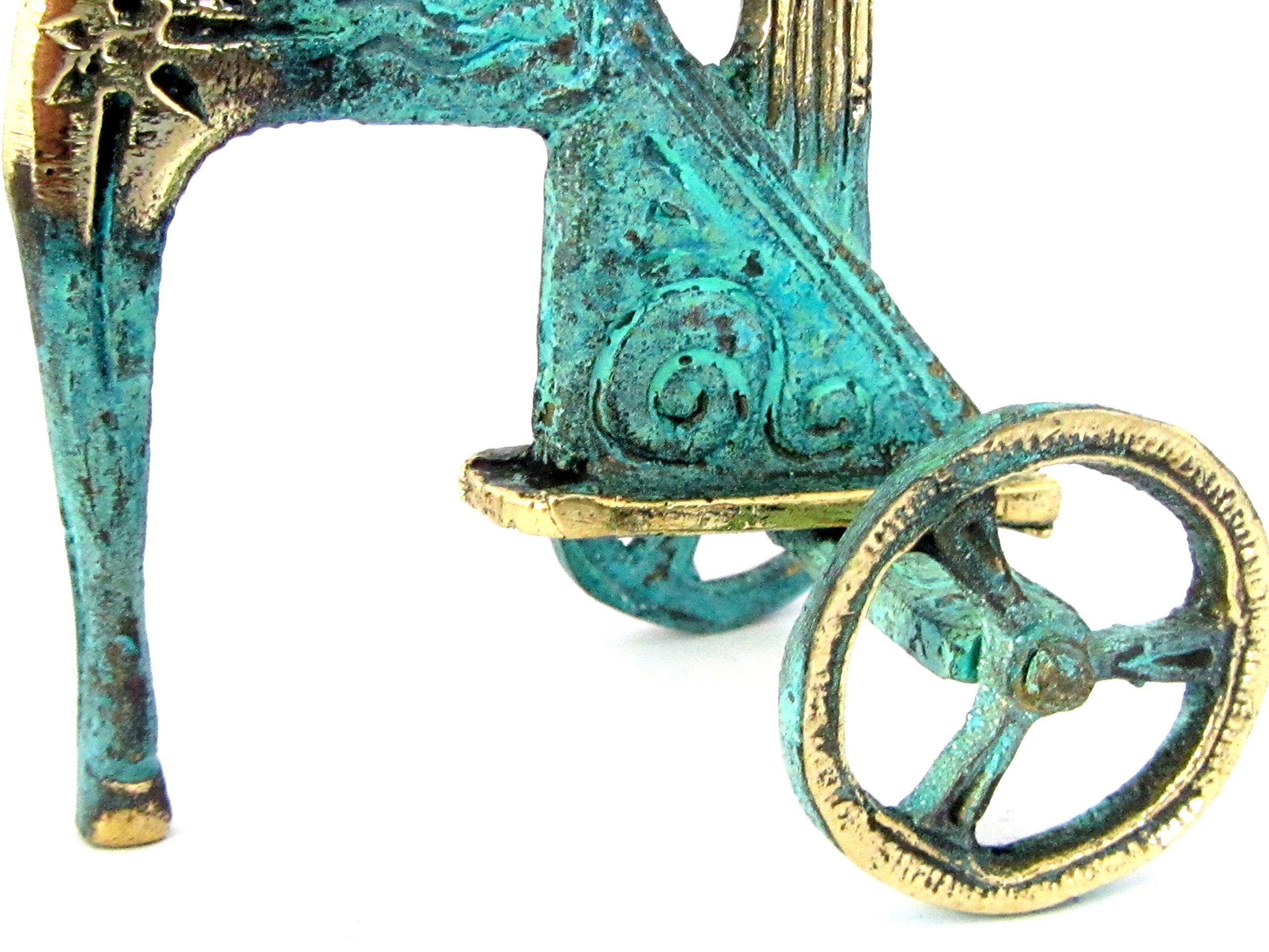 Iconsgr Réplica de la estatua del museo de bronce griego antiguo de Atenea en el carro del sol (110)