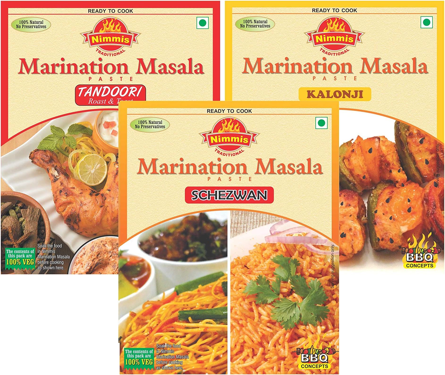 Nimmi's Marination Grill Masala (Kalonji, Kalonji, Kalonji) Combo of 3