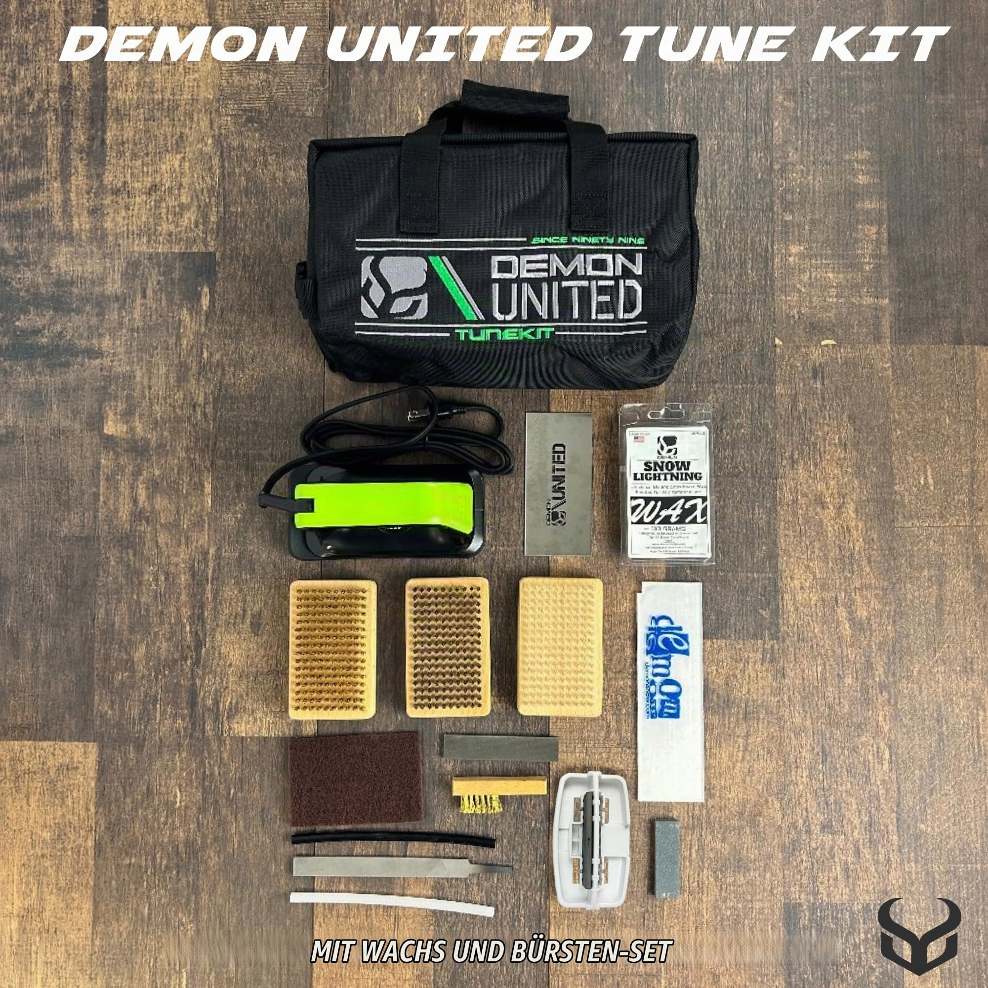 SOWLFE Demon Complete Ski Tune Kit with Wax and Brush Kit- Snowboard Tuning Kit