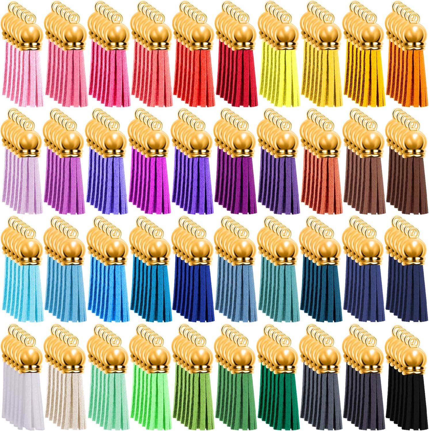Duufin 200 Pieces Keychain Tassels Bulk Leather Tassel
