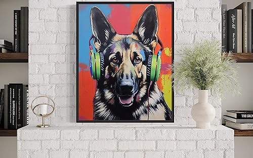 Miniatura 3 de Póster impreso de pastor alemán, decoración de pintura de arte para pared, arte pop para perro, decoración del hogar, obra de arte para dormitorio,