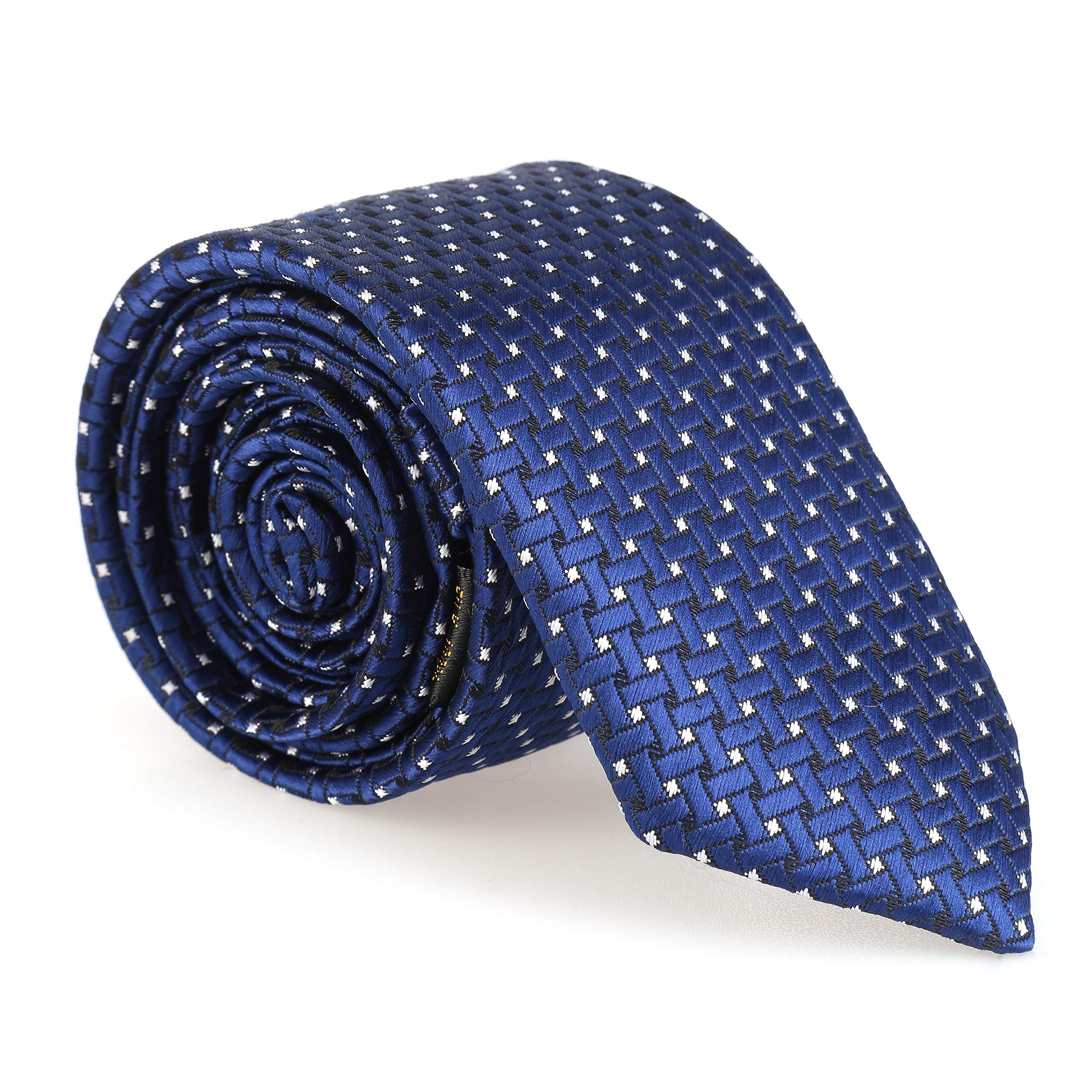 LANSILKMen Silk Tie Set - Classic Slim Skinny Silk Tie Necktie, Cufflink & Handkerchief, Giftbox Set 100% Silk: Tie+Hanky+Cufflinks