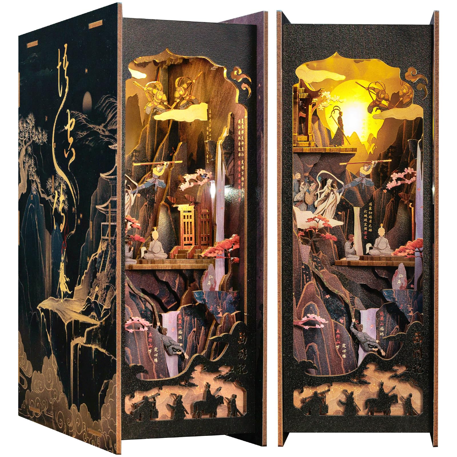 CUTEBEE Book Nook Kit, DIY Booknook Miniature House Tiny House 3D Wooden Puzzle Dollhouse Kit for Adults and Teens, Bookshelf Insert Decor, DIY Craft