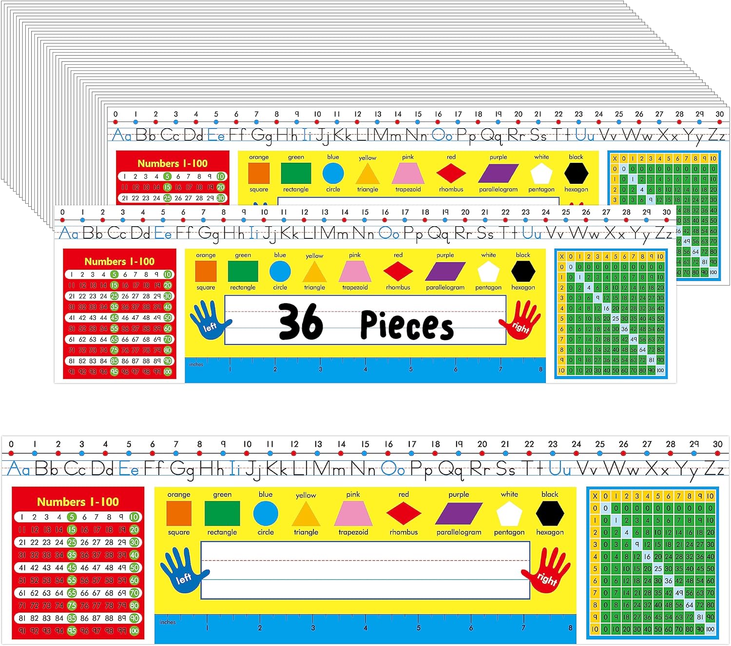 36 PCS Desk Nameplates, Double Sided PET Film Desk Name Tags with