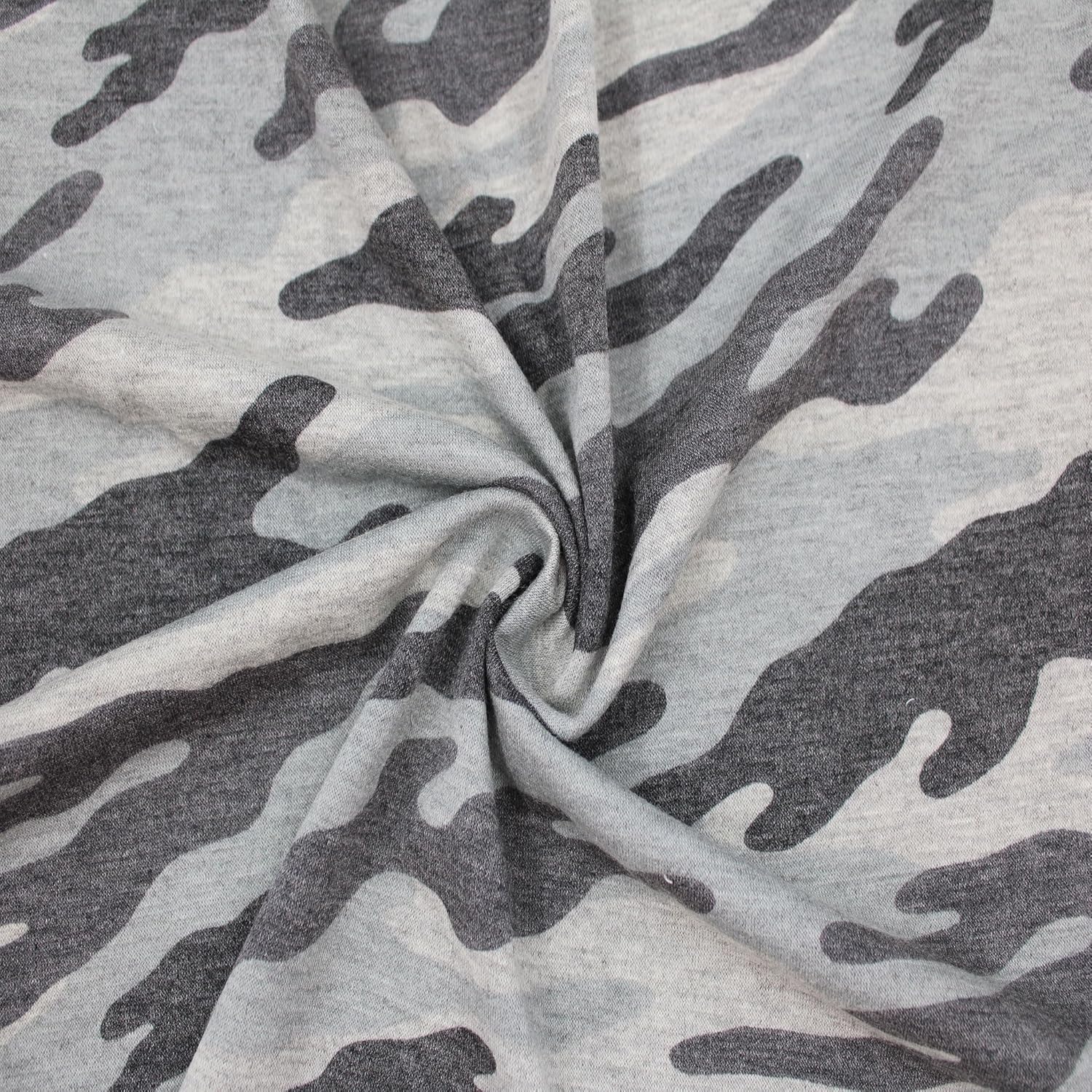 60" Wide Printed Poly Spandex French Terry Brushed Fabric (210 GSM), Medium Weight, 4-Way Stretch, Soft & Warm for Apparel, Hoodies, Sweatshirts, Joggers & DIY