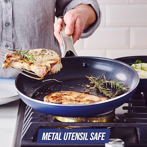 Miniatura 6 de Blue Diamond - Sartén antiadherente de cerámica con infusión de diamante de 12.5 pulgadas, sin PFAS, apta para lavavajillas, apta para horno, color