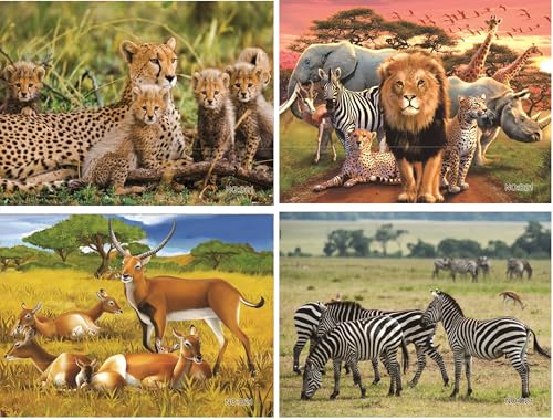 Image of Chocozone 40 Pcs Animals Jigsaw Puzzle for Kids, Educational Puzzles for Kids for Age 5 Toys for 4+ Years Old Boys and Girls (29cm x 22cm) - Pack of 8