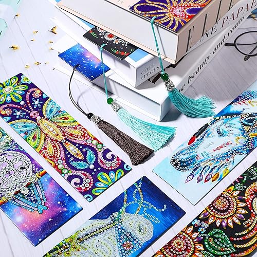 Miniatura 6 de 8 marcadores de pintura de diamantes estilo animal 5D con cuentas de piel sintética de arte floral con borlas para hacer manualidades para niños y