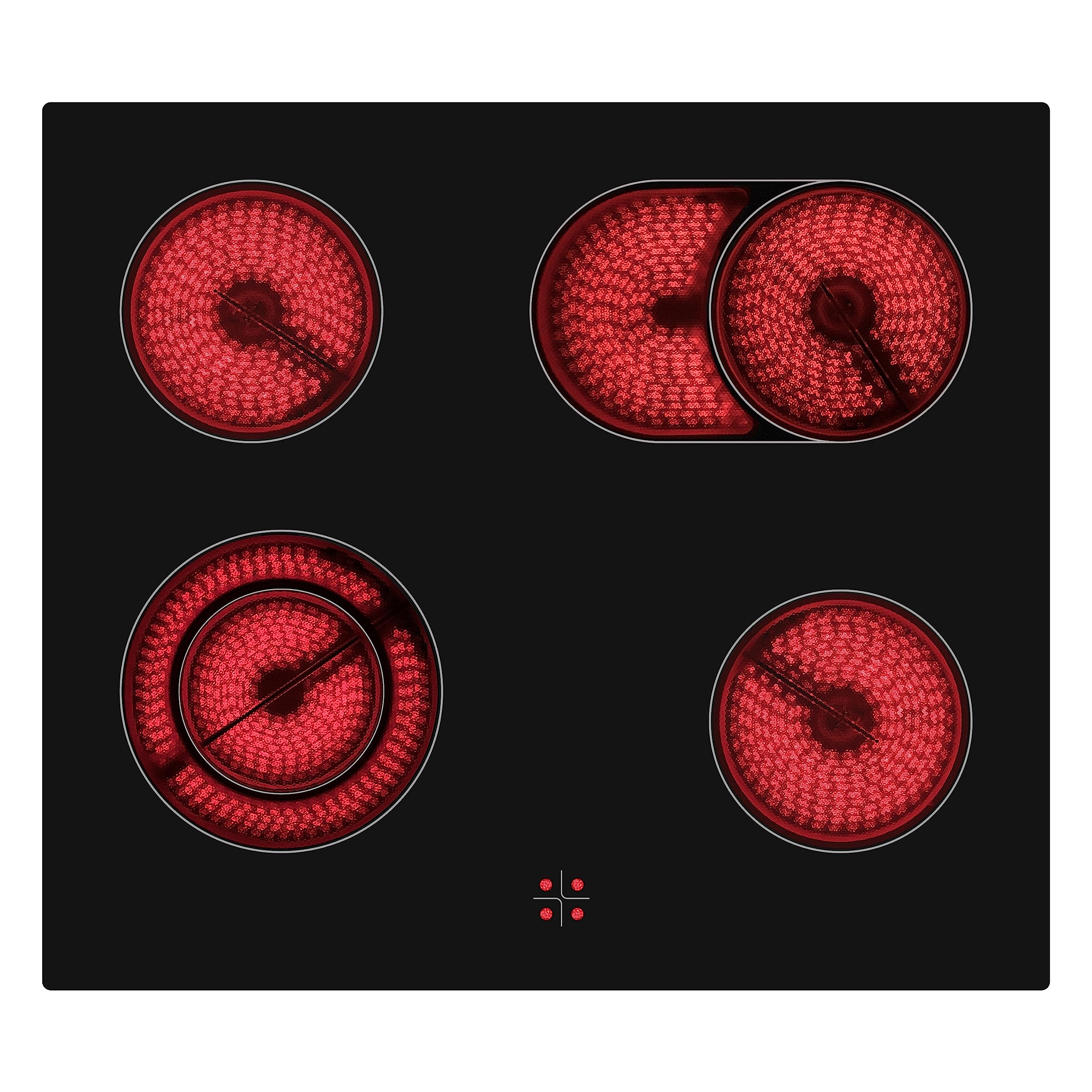 Telefunken ECHS65A-B2 Einbauherd-Set 60 cm 65 Liter Glaskeramik-Kochfeld 4 Zonen Backofen mit Grill Umluft Edelstahl