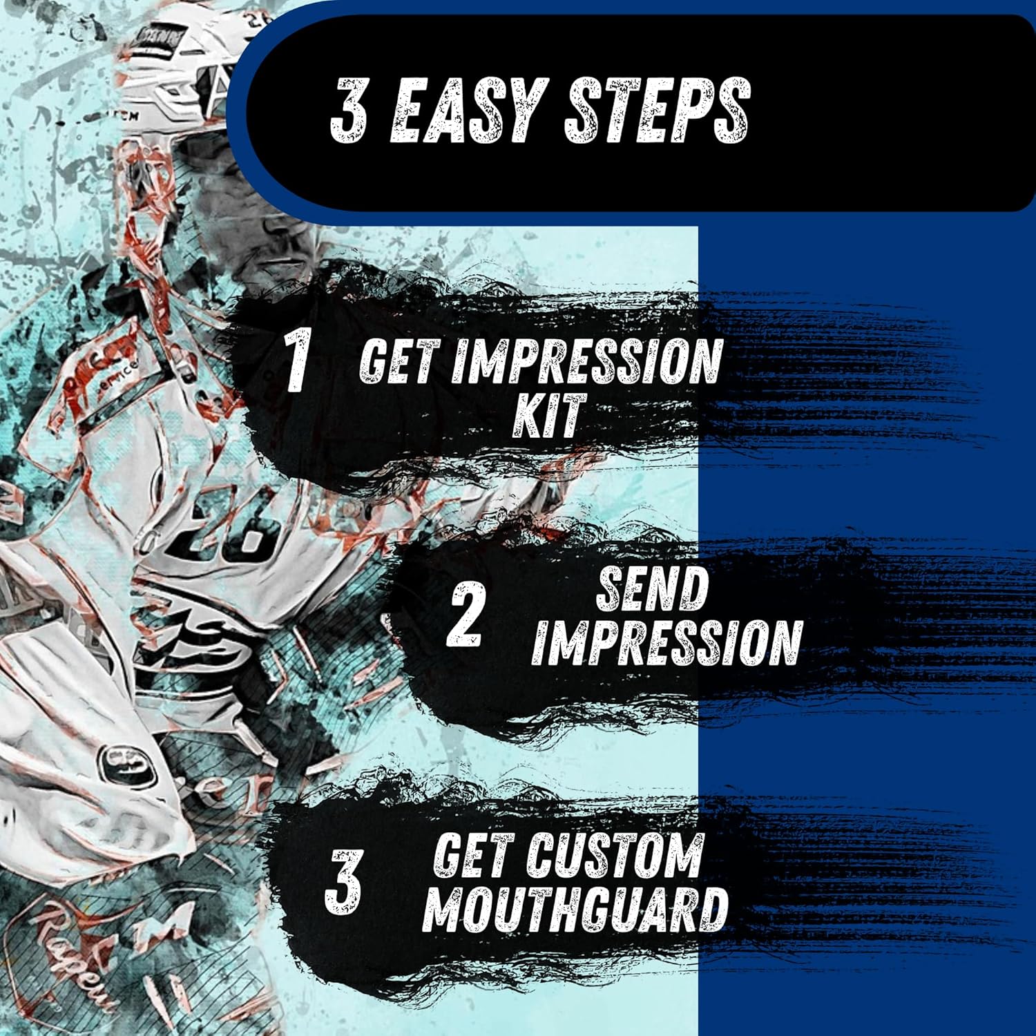 Custom Sports Mouthguard – Handcrafted, Multi-Layer High-Impact Protection, Personalized Name/Number, for Boxing, MMA, Muay Thai, Kickboxing, Football, Basketball-Black