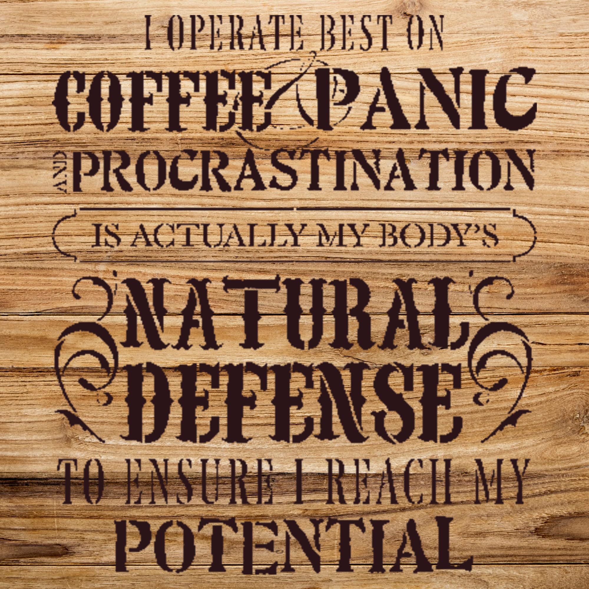 Coffee Word Art Stencil for Walls and Crafts, Reusable Mylar Template, Fun and Amusing Design, Ideal for Home Decor and Creative Projects - Size A2 (18.1