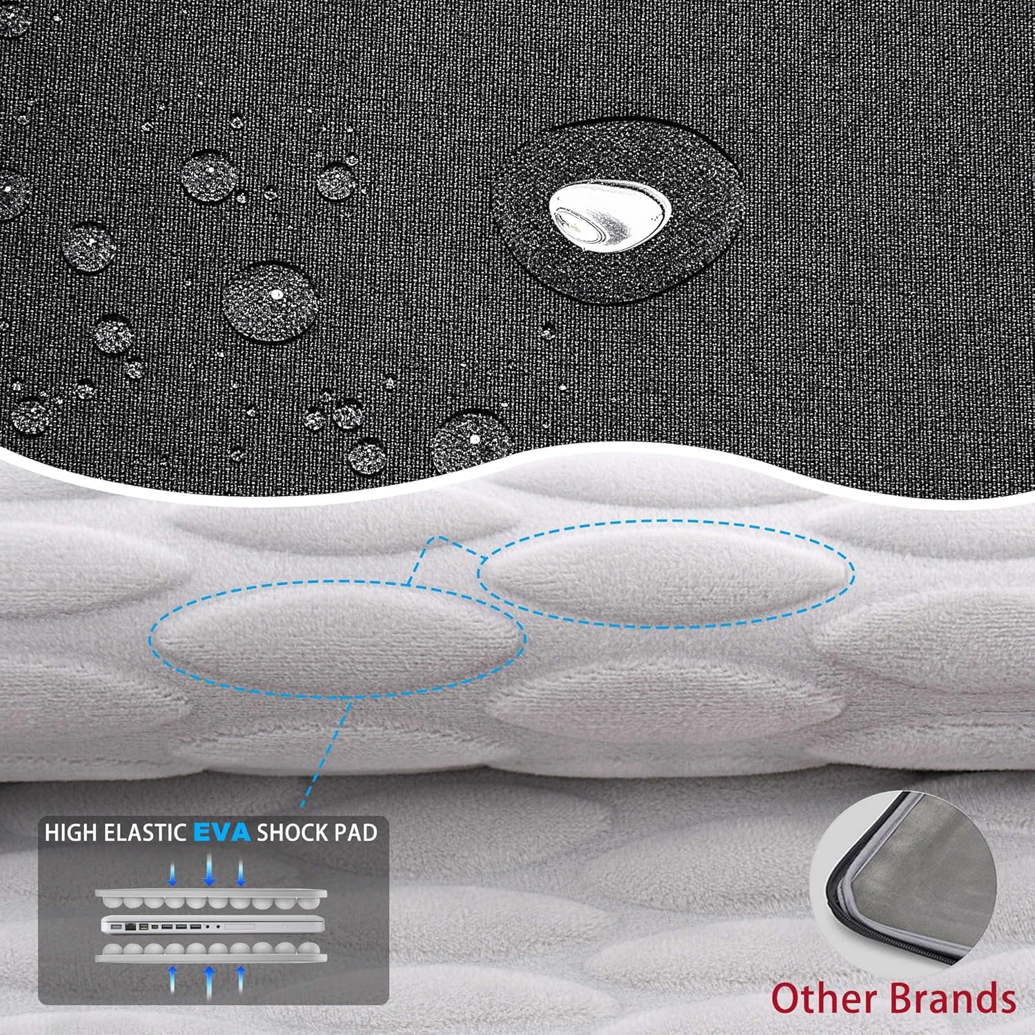 ZINZ 12.3-13 Inch Travel Laptop Shoulder Bag with Expandable Compartment and Valuables Compartment -Black - Image 4