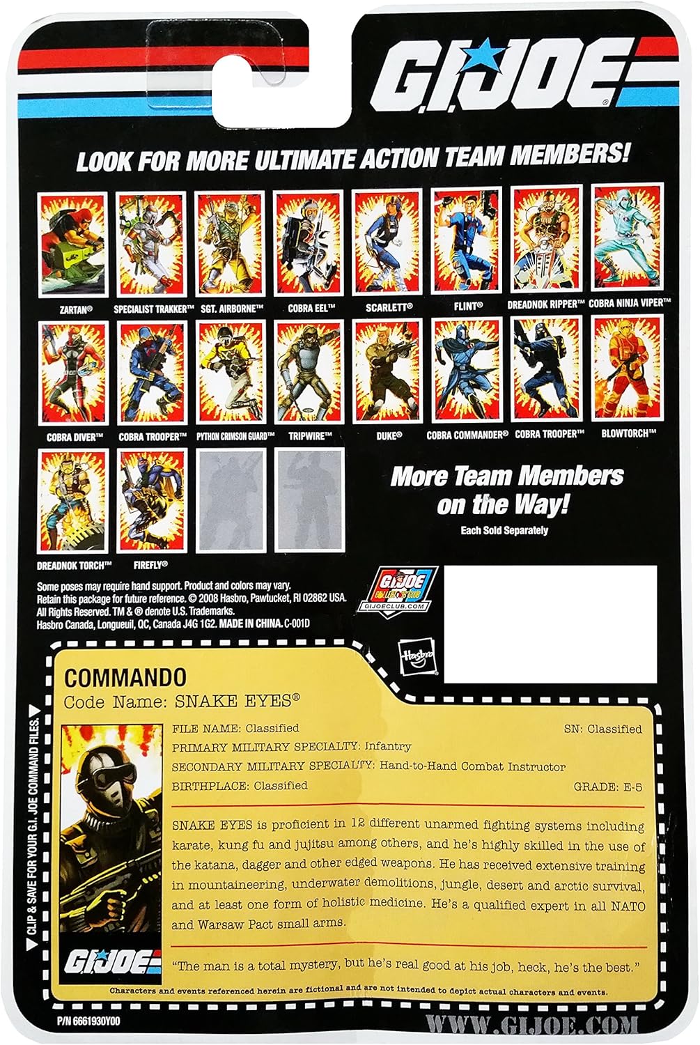 G.I. Joe 25th Anniversary Comic Series Cardback: Snake Eyes (Commando) 3.75 Inch Action Figure - Image 2