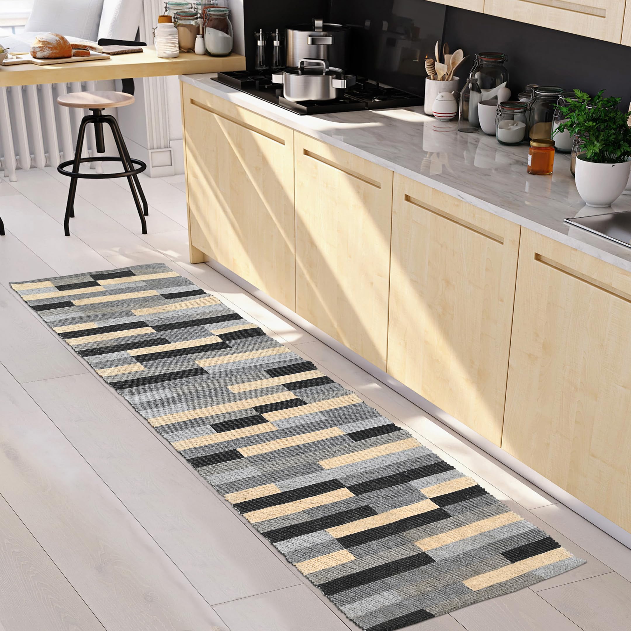 Saral Home Lucier Soft Cotton Durable & Washable Multipurpose Runner for Home/Kitchen/Living Area/Lobby/Office with Anti Skid Backing (Black, 50 Cm X 180 Cm) (B0CHB48999) Amazon Price History, Amazon Price Tracker