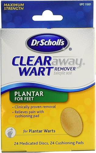 Dr Scholl s Clear Away Verruga Remover Medicated Discos  amortiguación almohadillas para orejas para pies48Count